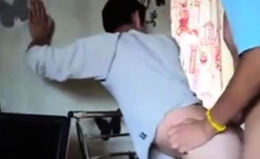 Amateur Bareback: Twinks Fuck Passionately on a Chair