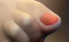 Wet Pantyhose Masturbation With Dildo