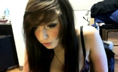 Redhead Webcam Girl Shows Off Her Tattooed Feet and Tits