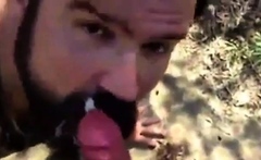 Bearded Daddy Gives Facial In The Woods