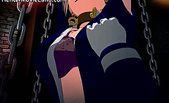 Hot blonde anime bitch gets bound