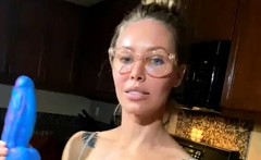 Blonde With Natural Big Boobs Loves Putting A Toy In Her