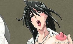 Bossy Hentai Bitch Nailing Her Slurping Cunt In Public